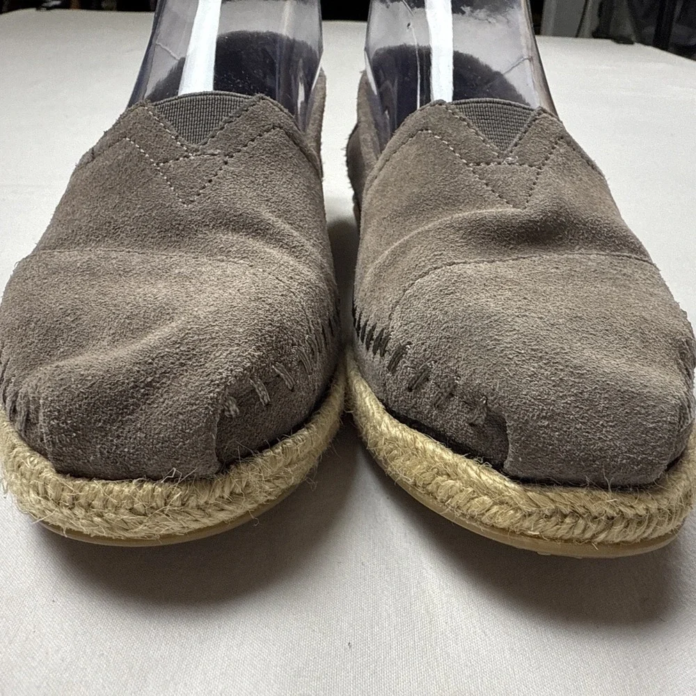 TOMS Womens Alpargata Suede Espadrille Slip On Shoes Grey Size 6 1002920416